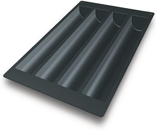 Silikomart SQ014 Tronco Freezing and Baking Mold 72 Ounce, 19.49 Inch x 3.15 Inch x 2.48 Inch High, 4 Cavities