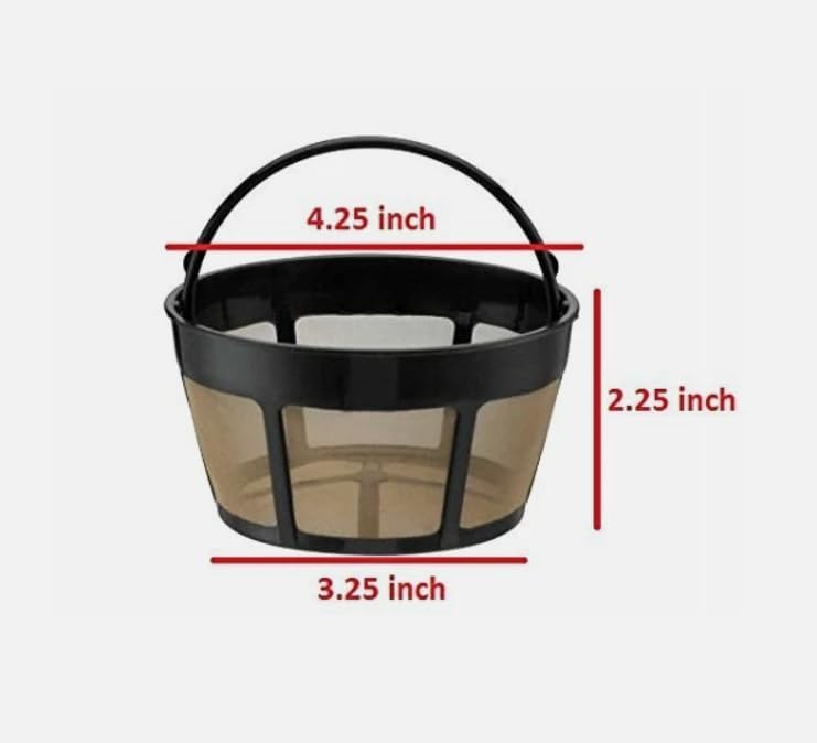 Reusable 8-12 Cup Basket Coffee Filter Compatible with All Hamilton Beach Makers Compatible with GoldTone