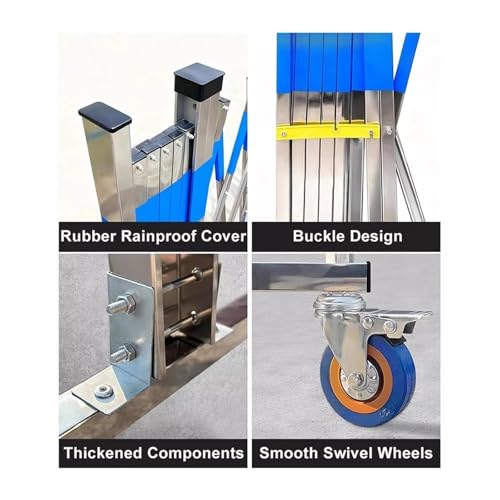 Barrière de circulation extensible 1.2x3m en métal pliable pour la protection - 4