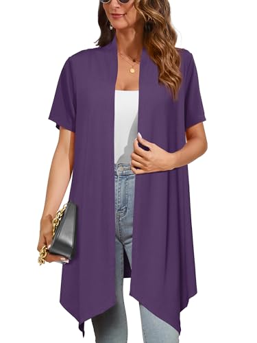 Image of Women's Lightweight Open Front Cardigans Casual Soft Drape Spring Summer Fall Cardigan S-3XL