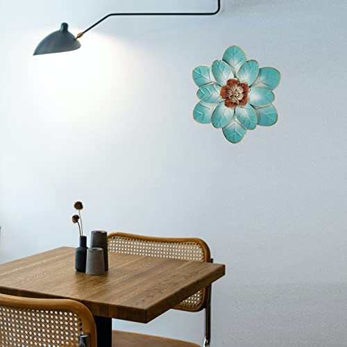 Weekhai 9.8" Farm, Modern Flower Sculpture Metal Flower Wall Art Decoration, Hanging Home, Bedroom, Living Room, Office, Outdoor Garden Terrace, Handmade Gifts (Sky Blue) #TOP3
