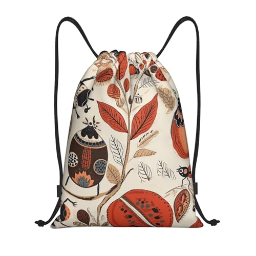 Drawstring Bag Lightweight Small Gym Bag for Women Cartoon Ladybug Soccer Backpack for Sports Travel