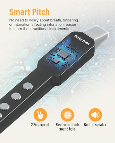 konix electronic wind instrument dc02 pro digital wind instrument with 10 musical tones midi bluetooth built-in battery ewi instrument for beginners black