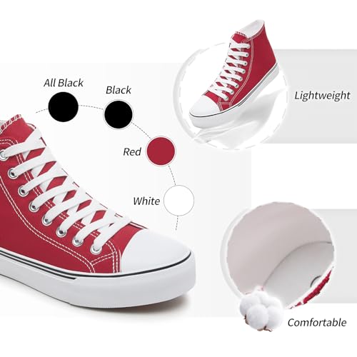 Image of yageyan Womens High Top Canvas Sneakers Lace up Fashion Shoes for Women Casual Classic