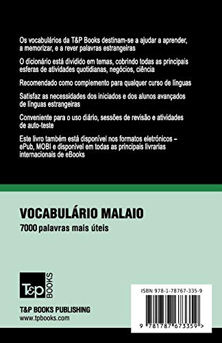 Vocabulário Português Brasileiro-Malaio - 7000 palavras: 134