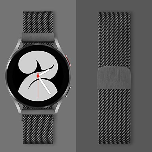 Wanme Metal Bands For Samsung Galaxy Watch 4 Band 40Mm 44Mm, Galaxy Watch 4 Classic Bands Women Men, 20Mm Stainless Steel Replacement Strap For Samsung Watch 4 Bands (Black) #TOP4