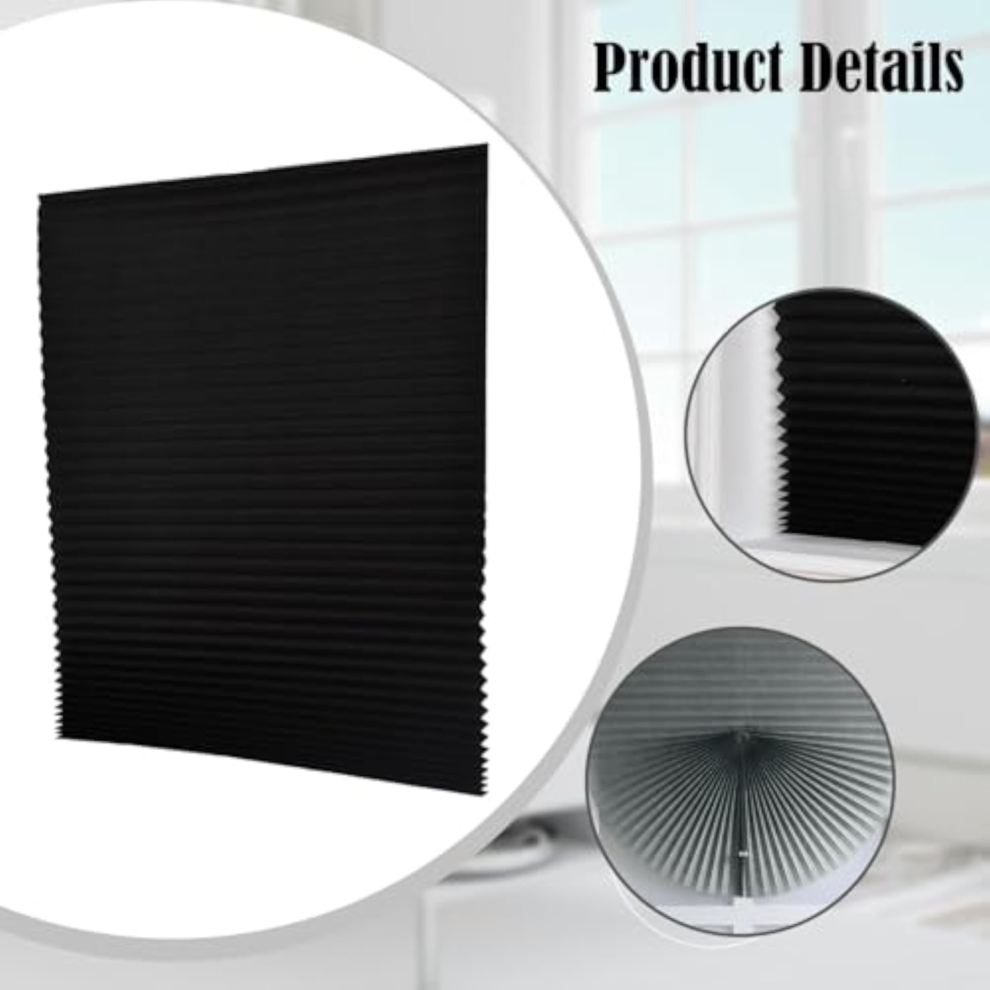 Temporary Window Pleated Shades for Room Darkening