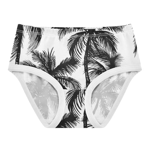 Black White Coconut Palm Trees Panties Little Girl Toddler Underwear Floral Cotton Animals Briefs Girls Undies 2t