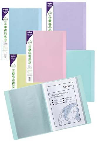 Snopake Reborn [100% Recycled] A4 Display Book 24 Pockets / 48 Sides to View - Pastel Assorted [Pack of 5] Ref: 15920