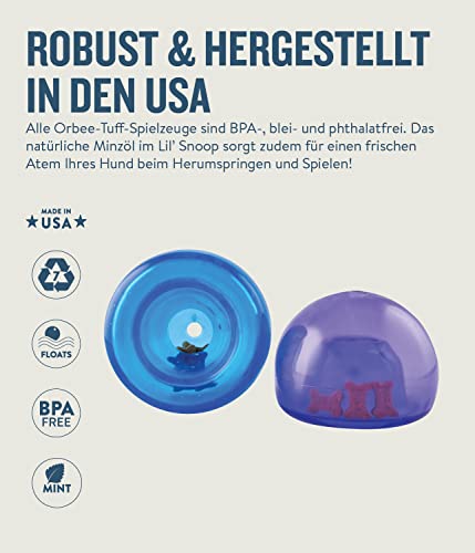 Planet Dog Orbee-Tuff Lil' Snoop - Interaktives Spielzeug für Hunde - Snackball - Royalblau - Klein