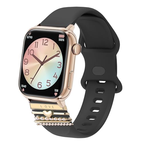 Lamshaw Bracelet Silicone Double Fermoir Compatible avec ICE smart 2.0 1,96 Pouces SmartWatch avec Boucle Love - Confort Respirant-Design Romantique pour...