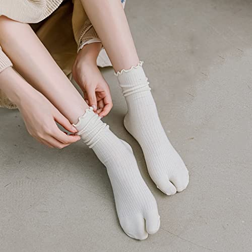Chaussettes en coton et dentelle à deux orteils de qualité supérieure - 3