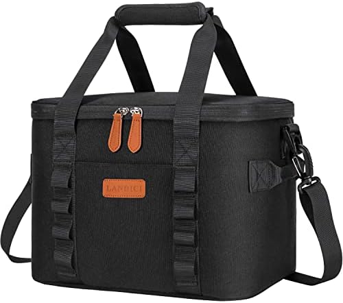 LANDICI Cooler Bag 24 Can Collapsible Insulated Leakproof Soft Sided Cooler Tote Bag for Camping Picnic Beach Golf Travel,Large Portable Drinks Cooling Bag Lunch Box for Work Adult Men Women
