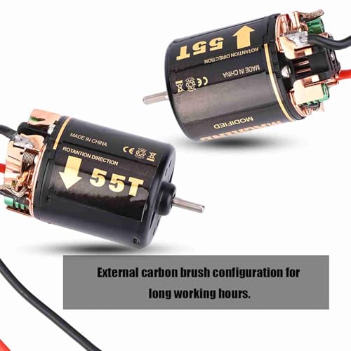 RC Bürsten 540er Motor, 35T 45T 55T Universalmotor RC-Auto Modellzubehör Geeignet für Mountainbikes, große Lastwagen, Driftautos(55T)