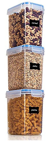 Image of Diablos Airtight Kitchen Storage Containers Set of 3-1000ml, Plastic Fridge Storage Container with Lock & Seal Lid, Blue