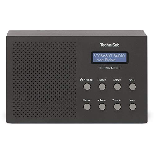 TechniSat TechniRadio 3 DAB Radio (DAB+, UKW, portabel, Radiowecker, Blockdesign) schwarz