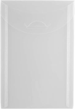 JAM PAPER Plastic Envelopes with Tuck Flap Closure - Open End 4 1/8 x 6 - Clear - 12/Pack