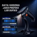Tera Bezprzewodowy skaner kodów kreskowych Pro 2D, czytnik kodów QR Bluetooth ze stojakiem, szybkie i precyzyjne skanowanie 2200 mAh, HW0002