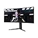 LG UltraGear QHD 34-Inch Curved Gaming Monitor 34GP83A-B, Nano IPS 1ms (GtG) with VESA DisplayHDR 400, NVIDIA G-SYNC, and AMD FreeSync Premium, 144Hz, Black