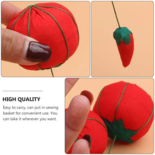 Exceart 10Pcs Tomato Pin Cushion Sewing Needle Pincushions Fabric Pin Holder Diy Handcraft Tool For Cross Stitch Home Sewing Dressmaking 5Cm #TOP4