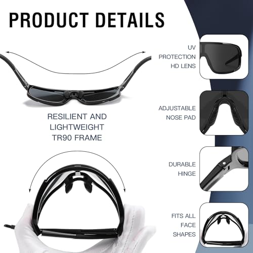 DUCO Cycling Sunglasses for Men UV400 Protection Sports Driving Fishing Mountain Bike Shades DC00253