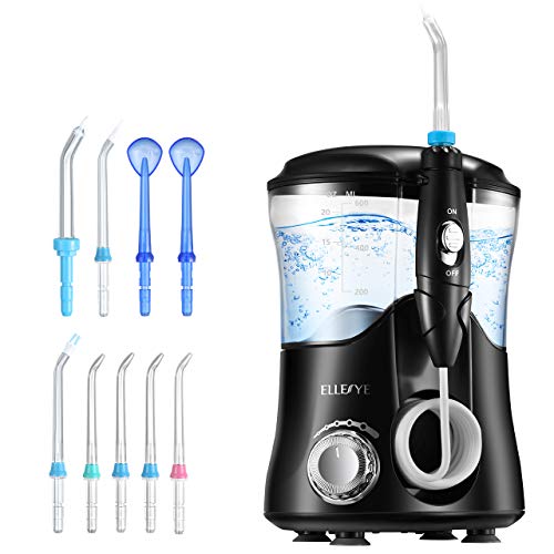 ELLESYE Water Dental Flosser Oral Irrigator 600ml with 9 Multifunctional Jet Tips, 3