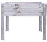 mgc24® Hochbeet - Kiefernholz anthrazit/grau rechteckig, für Garten/Terrasse/Balkon - 80 x 37,6 x 78 cm