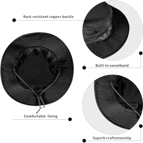 Image of Sun Hats for Men Women Bucket Hat UPF 50+ Boonie Hat Foldable UV Protection Hiking Beach Fishing Summer Safari