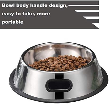 SUOXU Dog Bowl,2 Stainless Steel Feeder Dog Bowl,Dog Plate Bowls With Non-slip Rubber Bases Small Dog Cat Pet For Feeding Water and Food Bowl