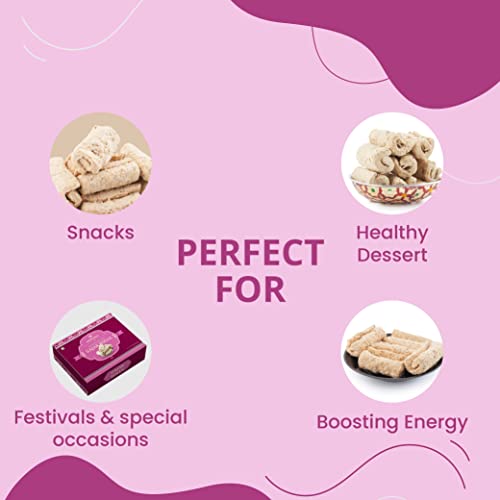 Image of HERBS INDiA Gajak Roll - No Added Preservatives and Colours Homemade Crispy Gazak Roll 400g | Gajjak | Sesame Chikki | Tilkut Sweets | Ghachak | Gazzak | Kutema | Healthy Snack Gift Boxes