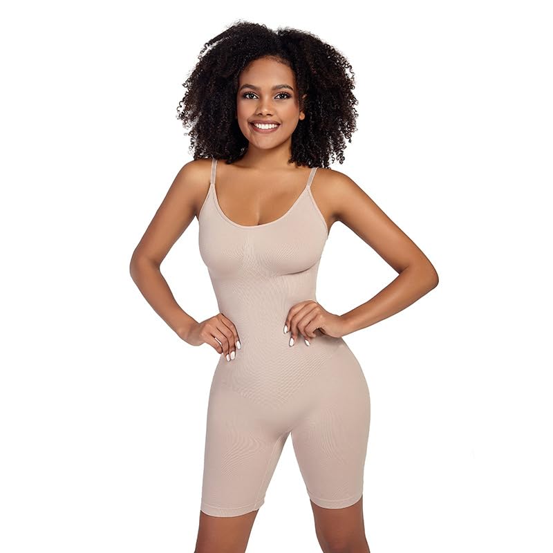 Women Cotton Lycra Full Body High Compression Body Suit (ED018_Beige_L)-picture-43