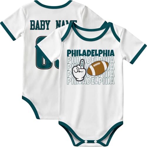 Image of KREDE Baby Clothes Custom Name Bodysuit for Baby Boy Gifts | Short Sleeves Bodysuit with Custom Number Name