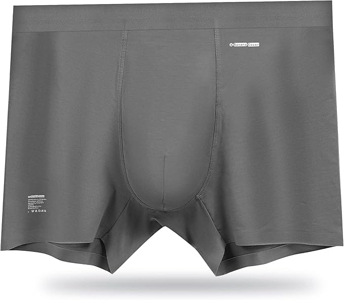 Easechoo Men's Boxer Briefs Underwear, Moisture-Wicking, 3-Pack, Gray and Charcoal