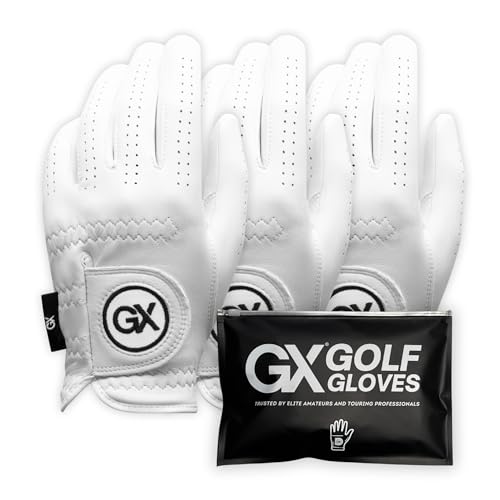 GX Golf 3-Pack | The Players Cabretta Premium Men's Leather Glove – Precision Fit, Superior Grip, Long-Lasting Durability, Breathable Performance