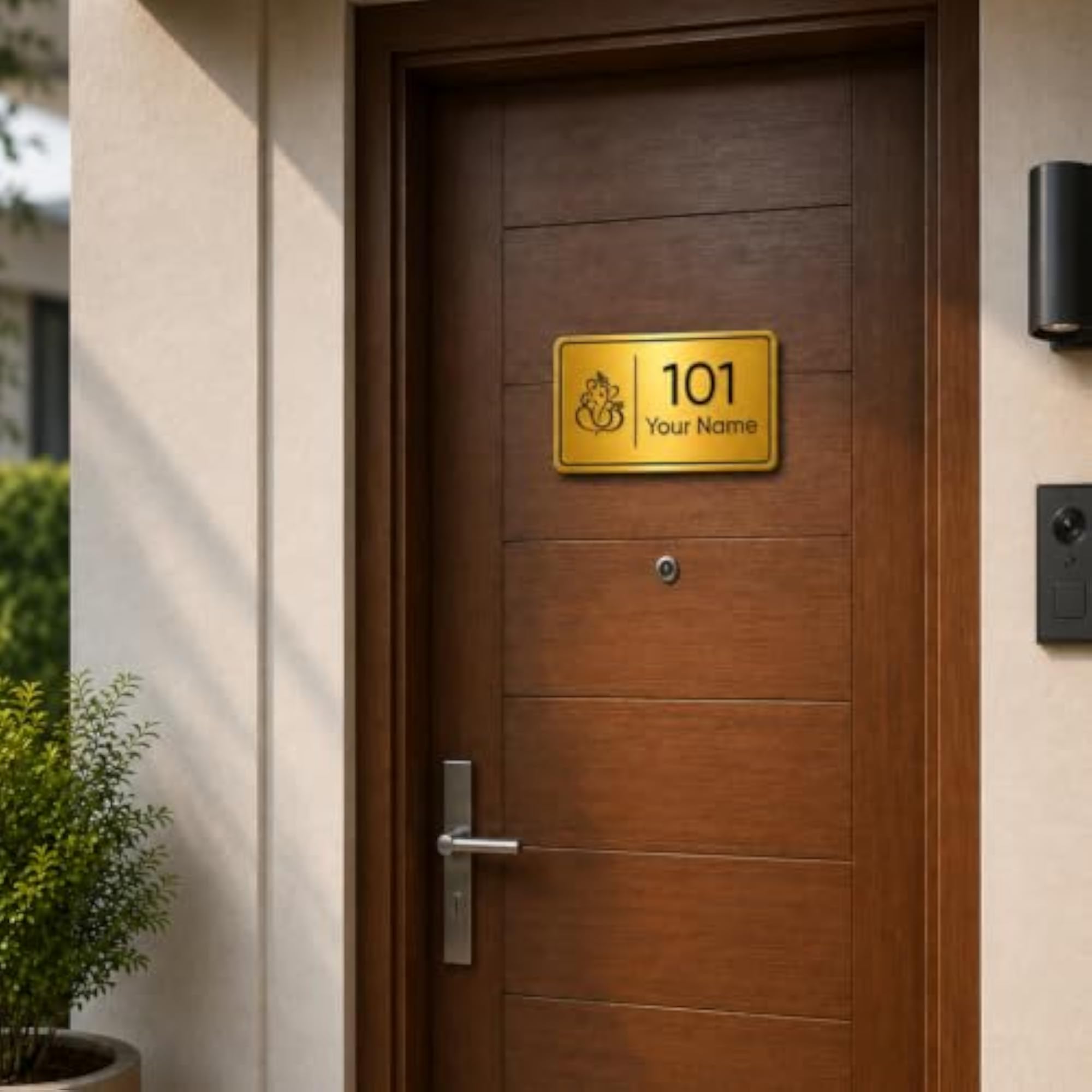 Golden Acrylic Plate for Home Door