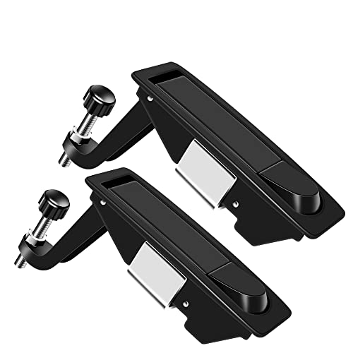 Wjskdq 2Pcs Compression Latch Lock Powder Coated Zinc Alloy Adjustable Lever Hand Operated Flush Lever Marine Applicable Door Thickness: 0.04"-0.94" Grip Range #TOP27
