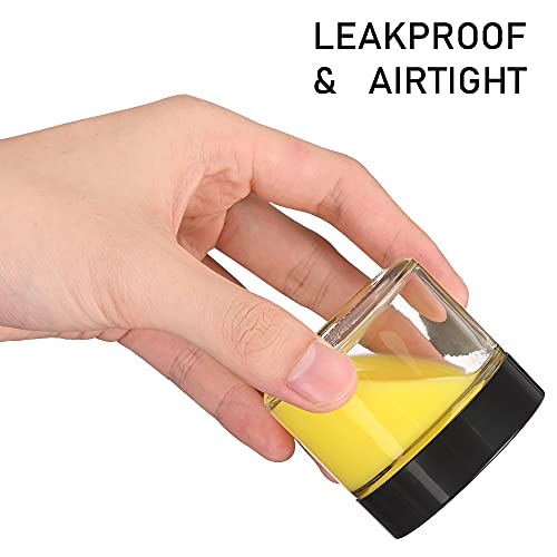 2 oz Glass Jars with Lids, Bumobum 3 pack Clear Small Jar with Black Lids, Blank Labels & Inner Liners, 60 ml Empty Round Cosmetic Containers for Sample, Powder, Cream, Lotion, Spice3