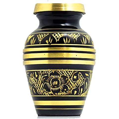 SCEXPORTS Brass Black Engraved Forever Mini Cremation Keepsake Urns for Human Ashes Beautiful Urn Color with Premium Case Handcrafted Cremation Urns for Ashes A Lasting Tribute to Your Loved One Cover