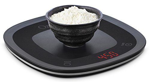 Ozeri Balança digital de cozinha à prova d'água, lavável e submersível, pequena, preta