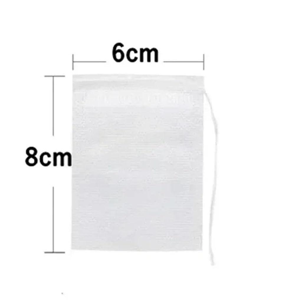 50-200 bolsas de filtro de té desechables de tela no tejida con cordón, papel de filtro de cocina para café, hierbas, té suelto (10 x 12 cm, 200 unidades)