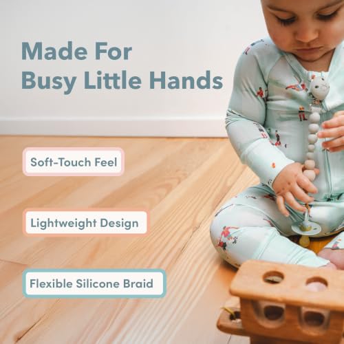 Image of Loulou Lollipop OneC Silicone Pacifier Clip - BPA Free Baby Binky Holder, One Piece Design, Dishwasher Safe - Grey