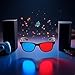 2Pcs Red and Blue 3D Glasses Universal TV Movie Dimensional Video Frame 3D Glasses DVD Game Glass 3D Style Glasses for 3D Movies Games,3D Viewing Glasses,Accessories Light Simple Design