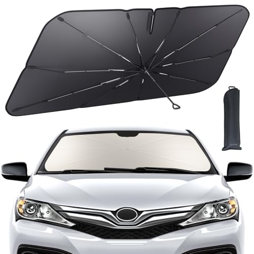Lamicall Car Windshield Sunshade Umbrella [57L x33W] [5-Layer UV Block][10-Rib Fiberglass Frame] for Heat Insulation Front Window Interior Sun Protection for Medium Sedan SUV Windshield