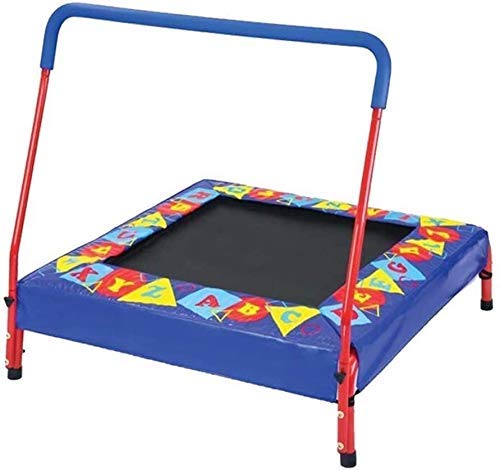 LuoMei Fitness Exercise Trampoline with Handle Bar 40 inch Foldable Rebounder Cardio Workout Training for Kids or Adults Max. Load 330Lbs Zero Stretch Jump Mat