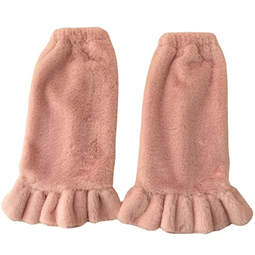 Women Winter Plush Leg Warmers Warm Ruffled Foot Socks