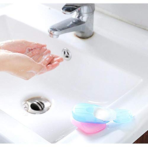 12 Pack 240 Sheets Mini Portable Travel Soap Paper Sheets, Disposable Soap Sheets Portable Hand Washing Bath Scented Paper Soap and Slide Foaming Paper Soap Bathing Soap Flakes for Outdoor,Camping Hik
