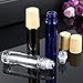 10ml/0.34oz Glass Essential Oil Roll-on Vial Bottles Cosmetic Makeup Perfume Lip Gloss Storage Holder Packing Container Beauty Tool Pack of 3 Clear