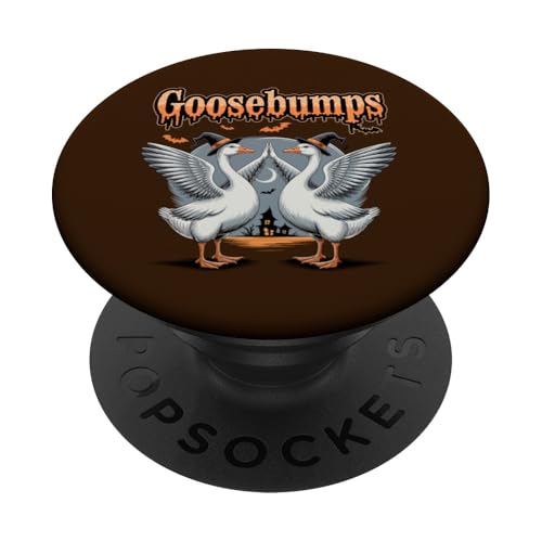 Goose Bumps Duck Lover Funny Bird Juego de palabras de piel de gallina Halloween PopSockets PopGrip Adhesivo