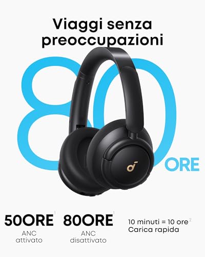 by Anker Q30 Cuffie Bluetooth Cancellazione Rumore Attiva con Modalità Multiple, Hi-Res Audio, EQ personalizado vía App, 40 Ore, Cuffie Wireless, Connessione Multipunto, Vestibilità Comoda - Cuffia gaming - Immagine 3