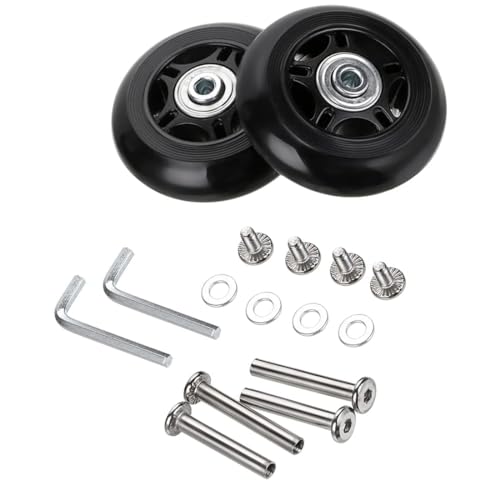 70mm x 24mm 2 Pcs Luggage Suitcase Replacement Wheels, Rubber Swivel Caster Wheels Bearings Repair Kits